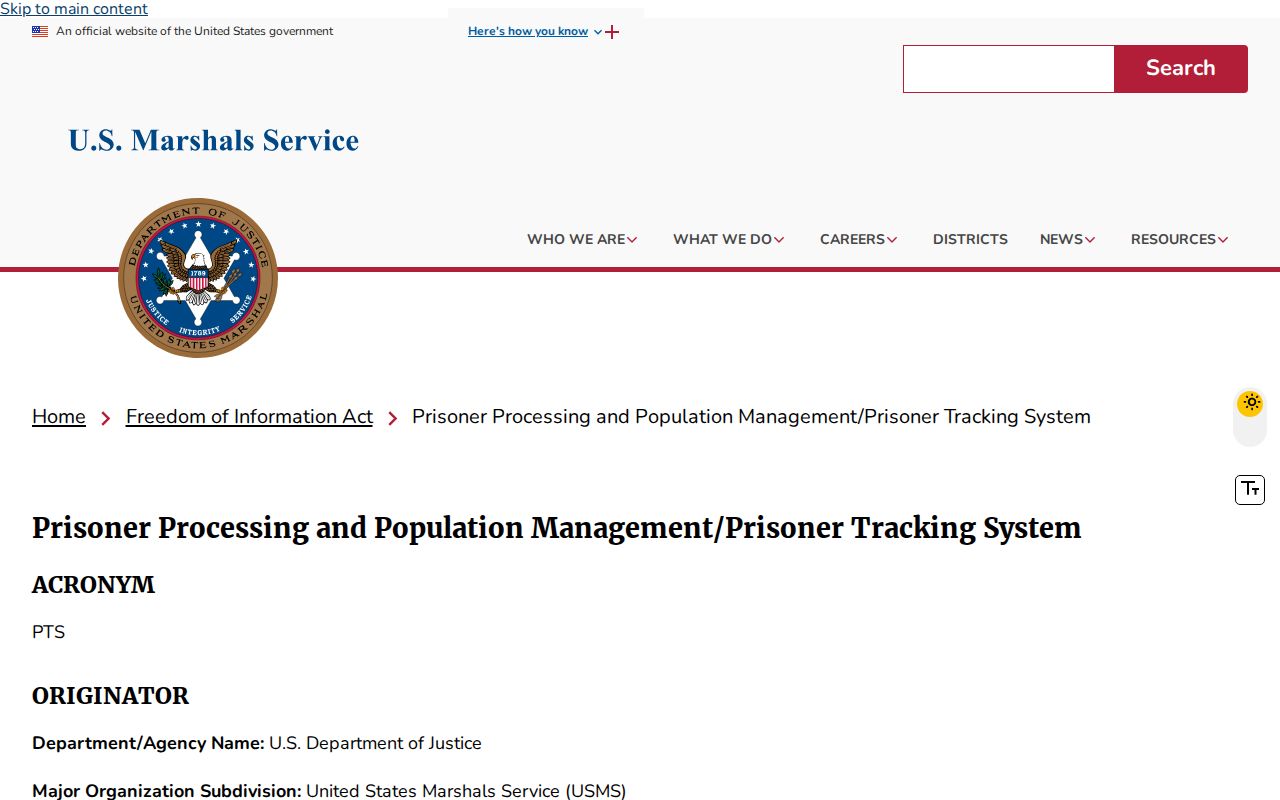 Federal custody record boundary for Missouri Department of Corrections release searches